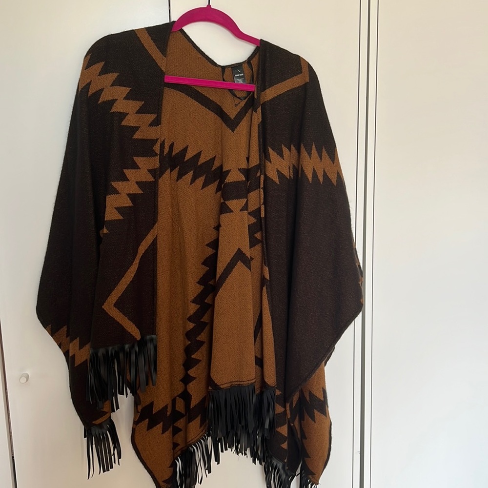 Shawl cover up Tribal print with fringe!